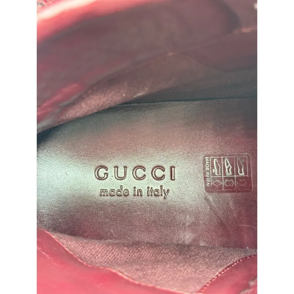 GUCCI Coda Signature High Sneakers Red Crystal Studs Sz 10.5G/US 11 $1190